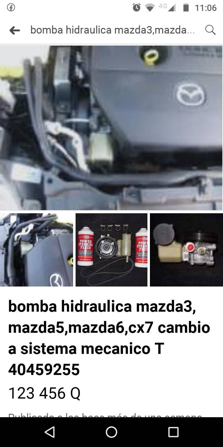 Bomba hidráulica mazda3,mazda5,Mazda6, mazdaCX7, cambio a sistema mecanico garantizado T 40459255
