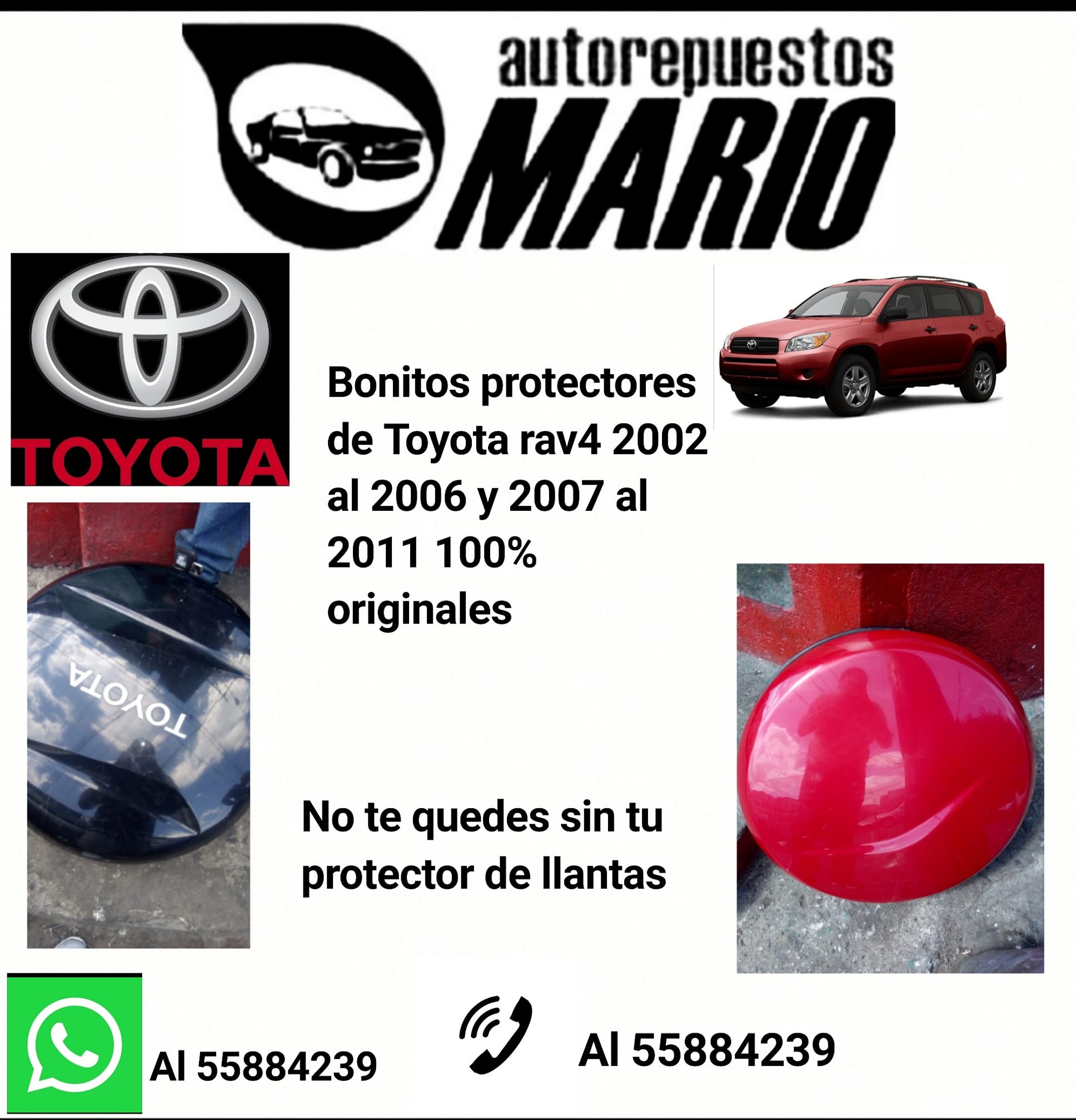 Tenemos disponible
 Bonitos protectores de Toyota rav4 2002 al 2006 y 2007 al 20…
