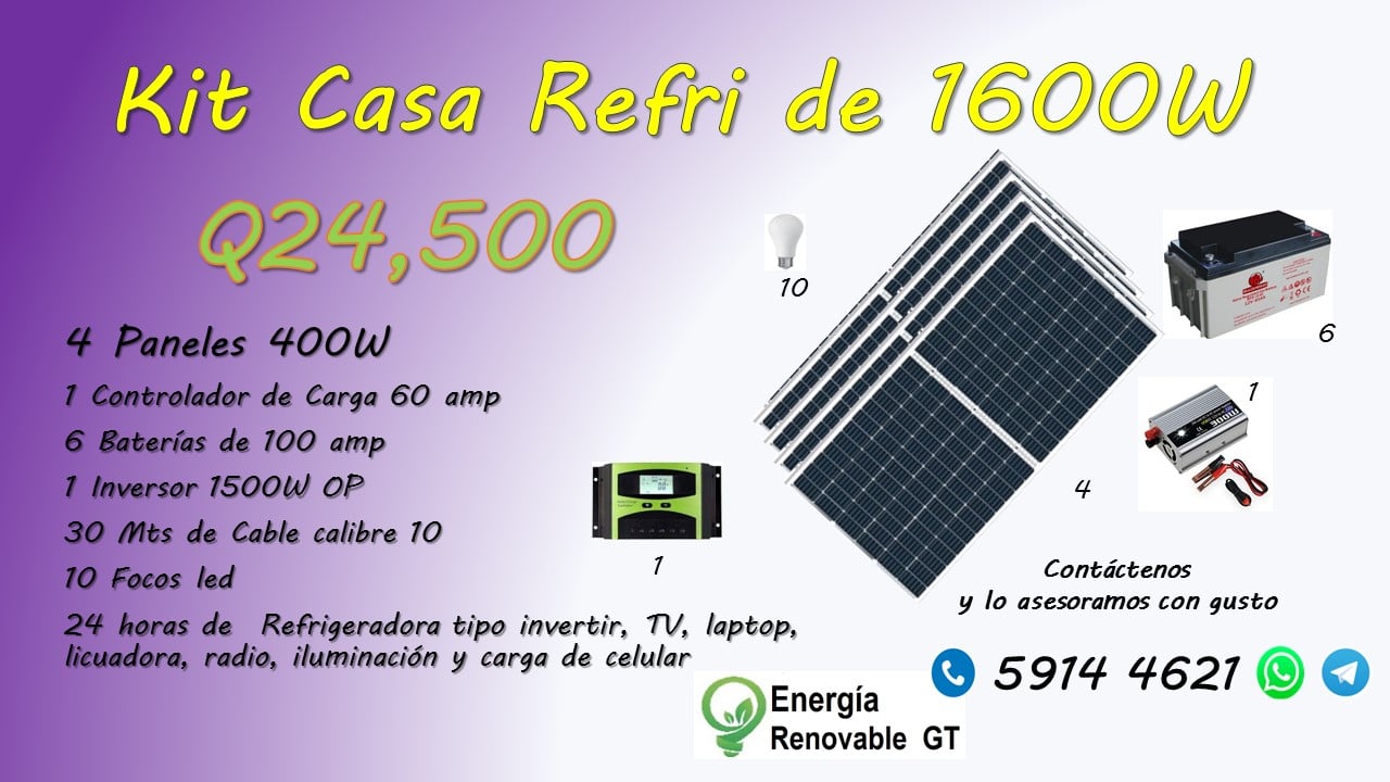 Kit solar autónomo domiciliar para darle electricidad a toda la casa