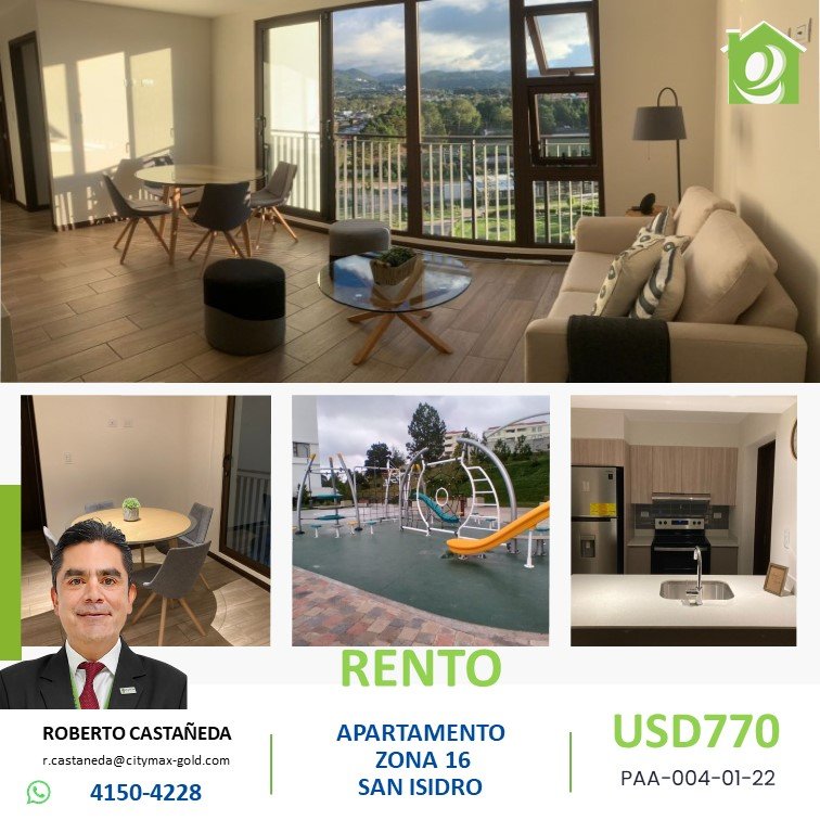 Apartamento en Renta San Isidro Zona 16