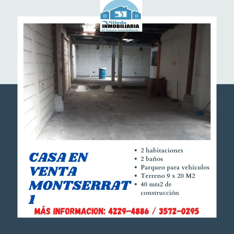 VENDO CASA MONTSERRAT 1 ZONA 4 DE MIXCO