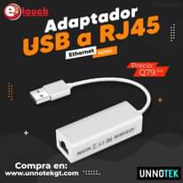 Adaptador de USB a cable de red RJ45 (Ethernet 10/100 Mbps), para que puedas con