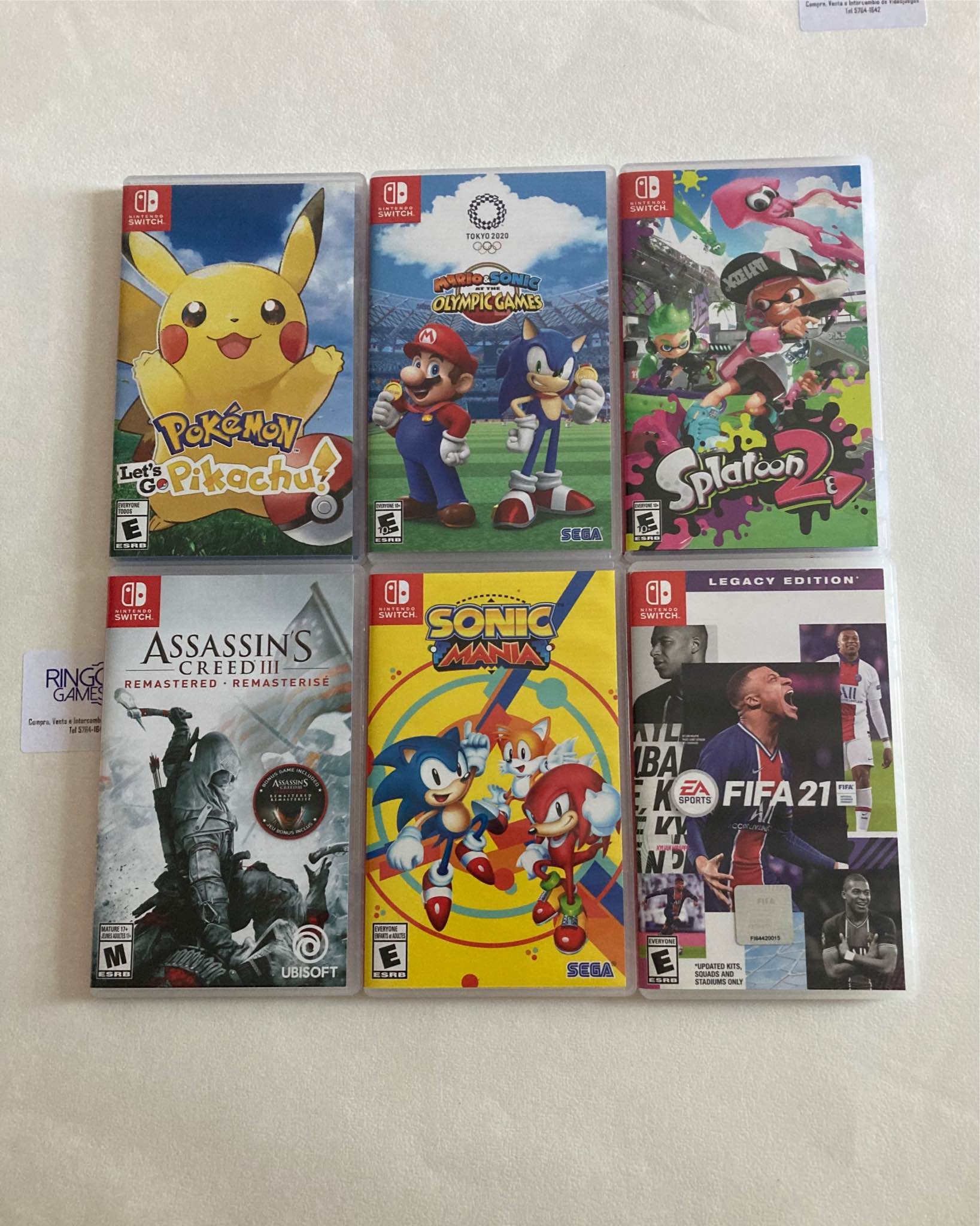 Juegos usados de Nintendo Switch con diferentes precios