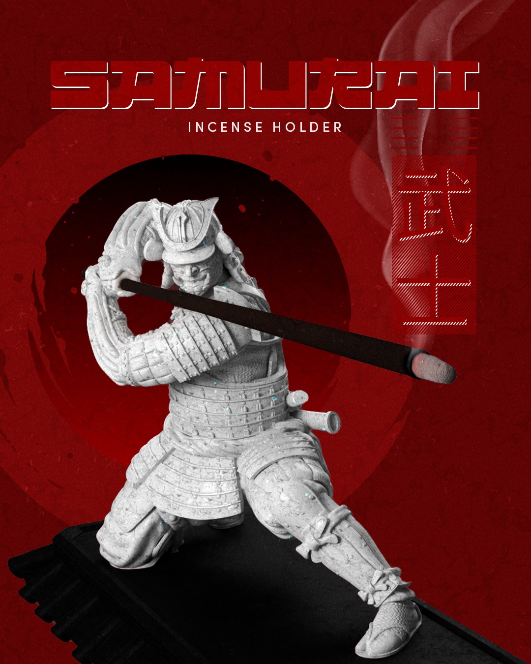 Porta incienso samurai