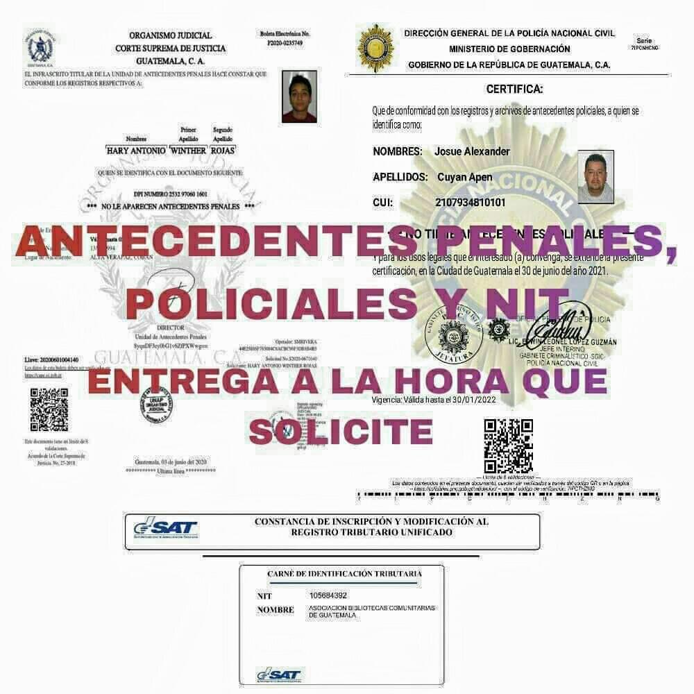 -ANTECEDENTES PENALES, POLICIALES Y RTU-NIT ||