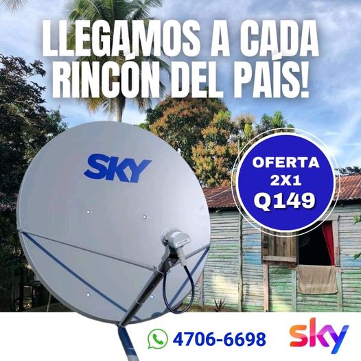 #Sky llega a toda la República de Guatemala. Aprovecha la oferta de 2×1, planes