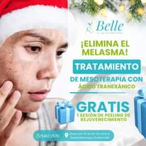 Puede ser una imagen de 1 persona y texto que dice "Belle Dr. José Juan Pérez Alvarez ¡ELIMINA EL MELASMA! TRATAMIENTO DE MESOTERAPIA CON ÁCIDO TRANEXÁNICO GRATIS 1SESIÓN DE PEELING DE REJUVENECIMIENTO 5412 2570 Dirección 32 D2-62 zona 3, Quetzaltenango, Guatemala"