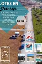 Puede ser una imagen de 1 persona, mapa y texto que dice "LOTES EN Damian CRUCE DE CASA DE TABLAS RUTA HACIA SAN MANUEL CHAPARRÓN JALAPA KM165 INVERSIONES INMOBILIARIAS G&R S.A. UILLASD FRONTERA LOTIFICACION SManDar San Marunt Dpae AGUA ENERGIA ELECTRICA DRENAJES CALLES BALASTRADAS CASA CLUB"