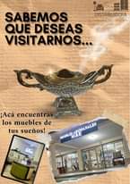 Puede ser una imagen de 2 personas y texto que dice "口G目上 DISTRIBUIDORA M&E SABEMOS QUE DESEAS VISITARNOS... ¡Acá encuentras los muebles de tus sueños! உளி MUEBLES M&E RTESANALES 23"