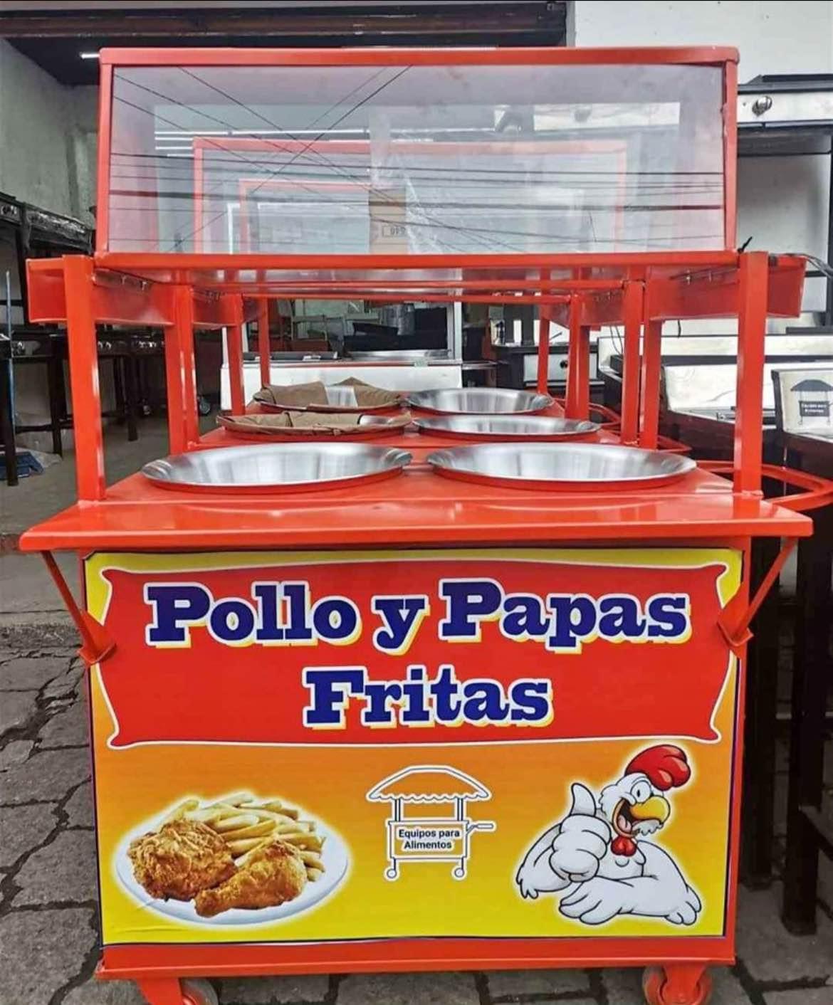 Hermosa carreta para pollo y papas fritas en oferta 
 Incluye
 Regulador
 Mangue