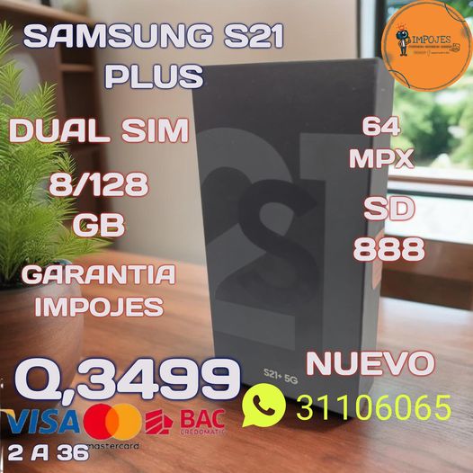 SAMSUNG S21 PLUS
 LIBERADO DE FABRICA
 DUAL SIM
 1 SIM FÍSICO MÁS E SIM
 8GB DE