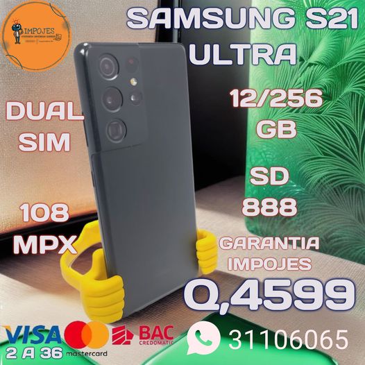 SAMSUNG S21 ULTRA
 LIBERADO DE FABRICA
 DUAL SIM
 SNAPDRAGON 888
 12 GB DE RAM