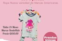 Puede ser una imagen de pijamas y texto que dice "Set 4 piezas Ropa Nueva variedad de Marcas Americanas Talla: 24 Meses Marca: KoalaKids Precio:Q150.00 Q150.00 ALL HUGS atbedtime Prendas Unicas"