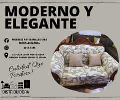 Puede ser una imagen de habitación y texto que dice "MODERNO Y ELEGANTE MUEBLES ARTESANALES M&E MORALESIZABAL MORALES IZABAL 3316-3416 CC PLAZA COSTA NORTE ALDEA RANCHO GRANDE MORALES, IZABAL. Cabidid Que DISTRIBUIDORA M&E"