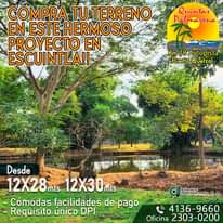 Puede ser una imagen de texto que dice "COMPRA TU TERRENO EN ESTE HERMOSO PROYECTO EN ESCUINTLA!! Quintas Palmarena Km 78Autopista Puerto Quetzal Desde 12X28 mts 12X30mt Cómodas facilidades de pago Requisito unico DPI a NARIO 4136-9660 Oficina 2303-0200"