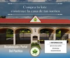 Puede ser una imagen de texto que dice "Compra tu lote construye la casa de tus sueños 2 Residenciales Portal Del Pacifico +INFORMACION @metrotierra502 WhatsApp (502)51615038 Metrs terra"