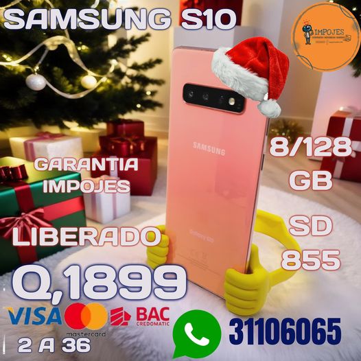 SAMSUNG S10
 LIBERADO DE FABRICA
 SNAPDRAGON 855
 8 GB DE RAM
 128 GB INTERNAS E