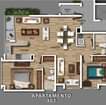 Puede ser una imagen de plano de planta y texto que dice "BODEGA BALCON INGRESO 302 SALA COCINA COMEDOR TRAIH ለ/I DORMITORIO2 FAMILIAR SALA APARTAMENTO 302"